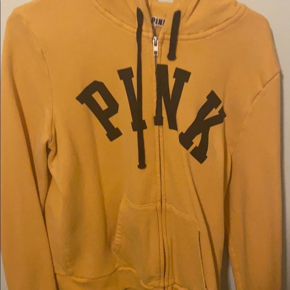 yellow PINK zip down jacket